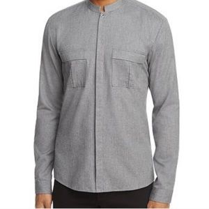 Hugo Boss Gray Banded Emesh Long Sleeve Button-Down Shirt Extra Slim Fit